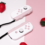 Custom Strawberry Shortcake White and Pink Nintendo Switch Joy-Con Controllers