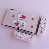 Custom Strawberry Milk Bunny OLED Nintendo Switch Case