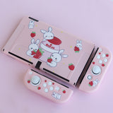Custom Strawberry Milk Bunny OLED Nintendo Switch Case