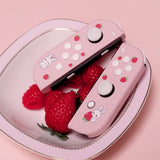 Custom Strawberry Milk Bunny Pink and White Nintendo Switch Joy-Con Controllers